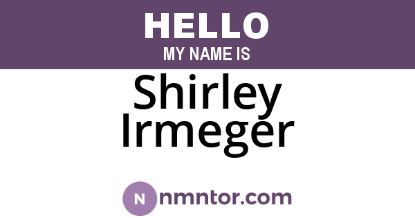 Shirley Irmeger