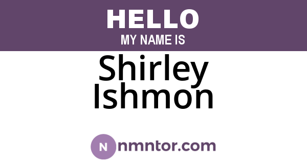Shirley Ishmon