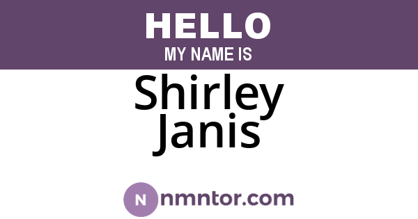 Shirley Janis