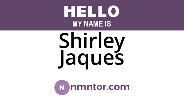 Shirley Jaques