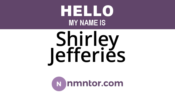 Shirley Jefferies