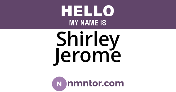 Shirley Jerome