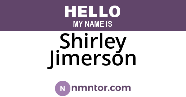 Shirley Jimerson