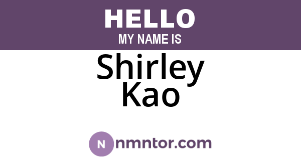Shirley Kao