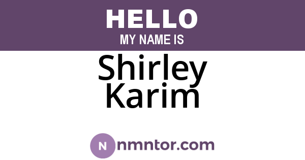 Shirley Karim