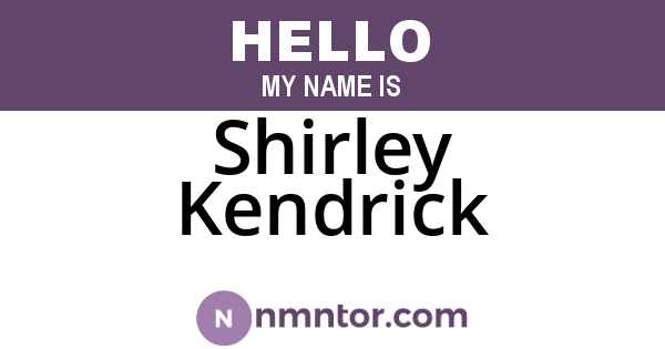 Shirley Kendrick