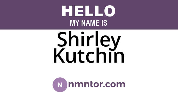 Shirley Kutchin
