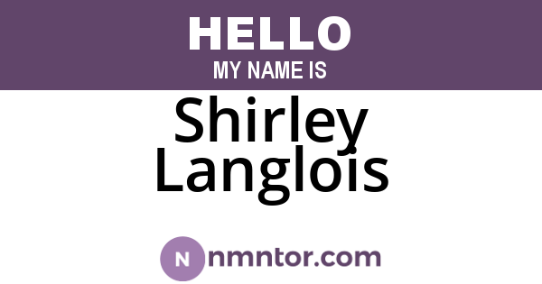 Shirley Langlois