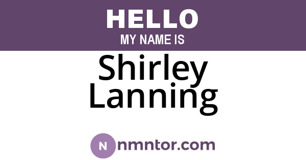 Shirley Lanning