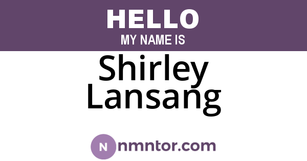 Shirley Lansang