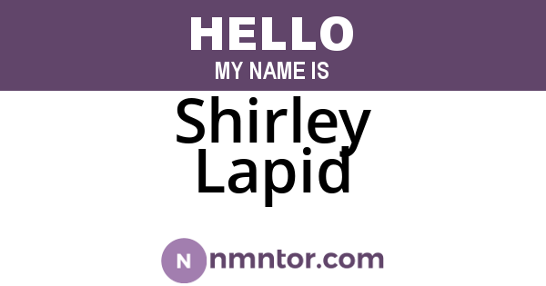 Shirley Lapid