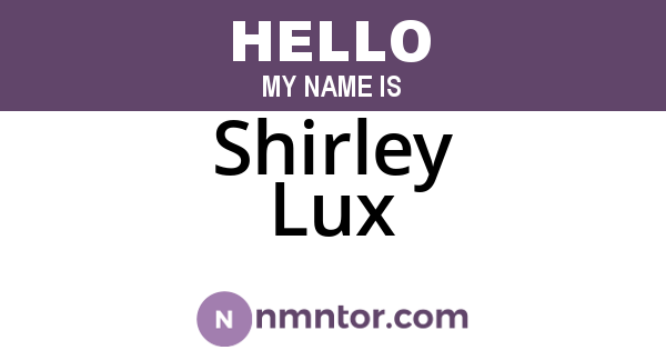 Shirley Lux
