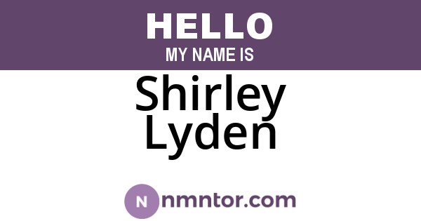 Shirley Lyden