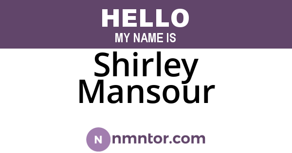 Shirley Mansour