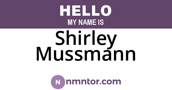 Shirley Mussmann