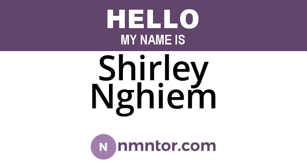 Shirley Nghiem