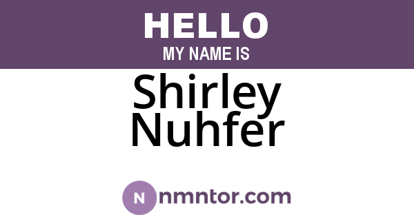 Shirley Nuhfer