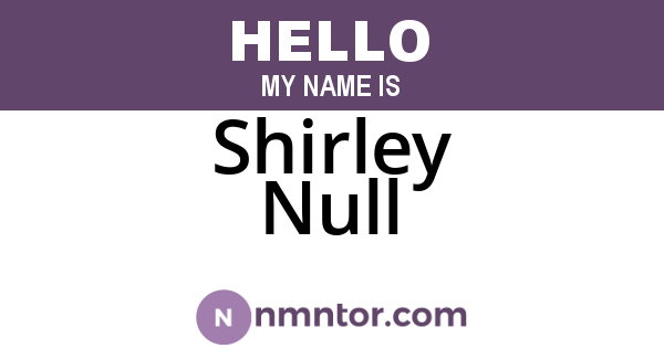 Shirley Null