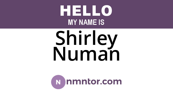 Shirley Numan