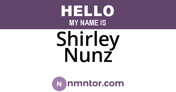 Shirley Nunz