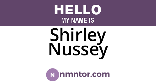 Shirley Nussey