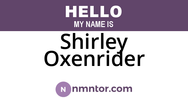 Shirley Oxenrider