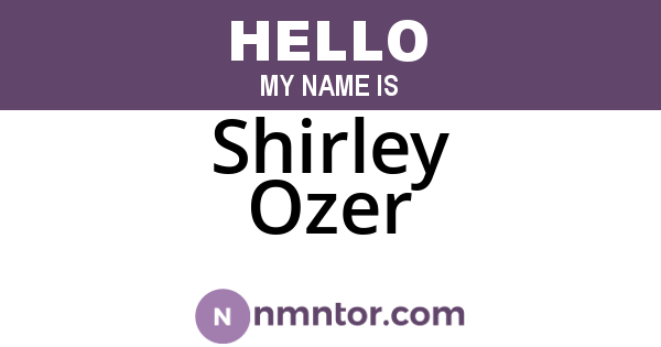 Shirley Ozer