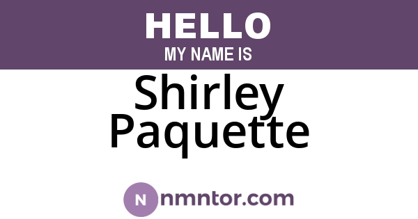 Shirley Paquette