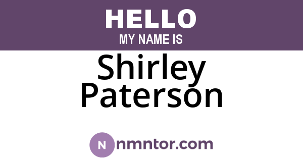 Shirley Paterson