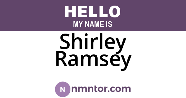 Shirley Ramsey