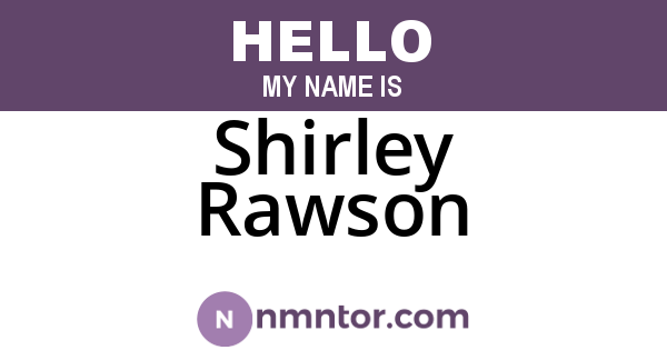 Shirley Rawson