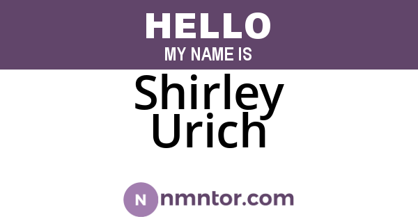 Shirley Urich