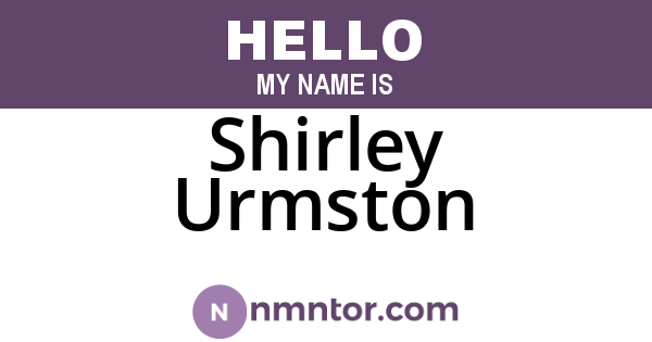 Shirley Urmston