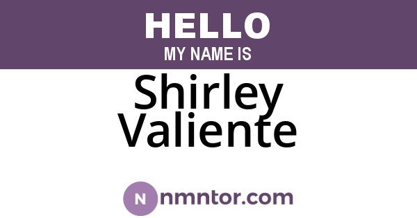 Shirley Valiente