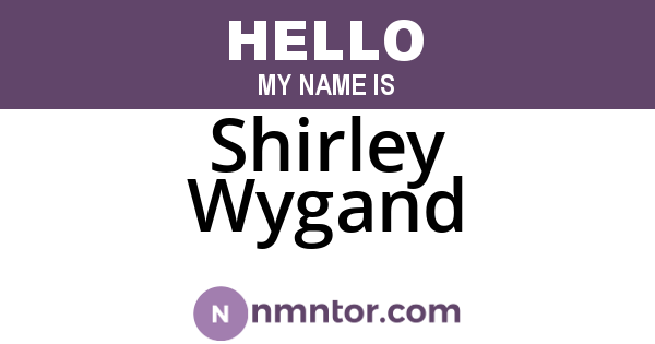 Shirley Wygand