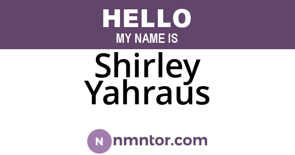 Shirley Yahraus