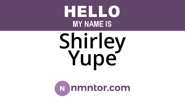 Shirley Yupe