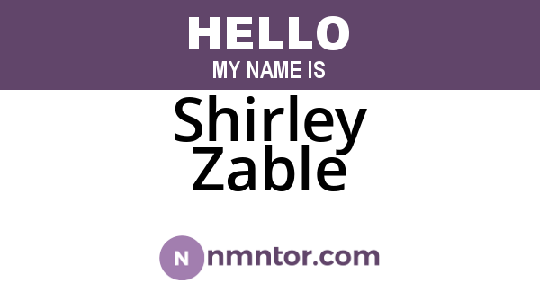 Shirley Zable