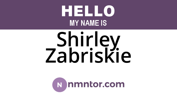 Shirley Zabriskie