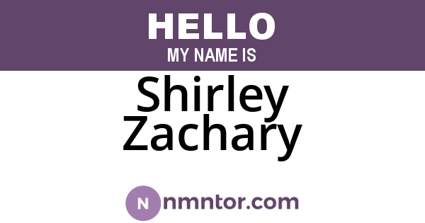 Shirley Zachary