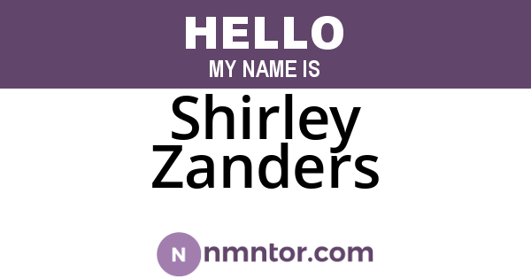 Shirley Zanders