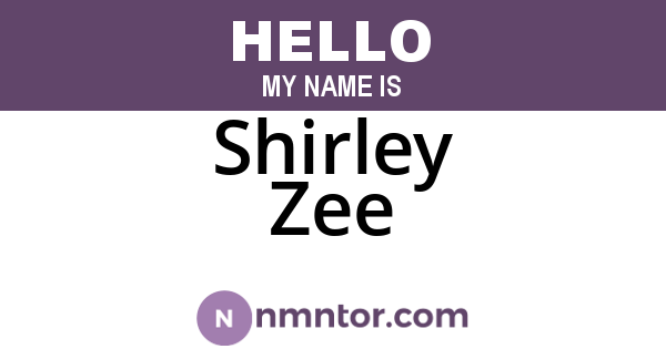 Shirley Zee