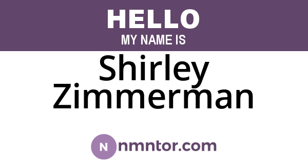 Shirley Zimmerman