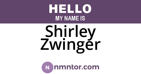 Shirley Zwinger