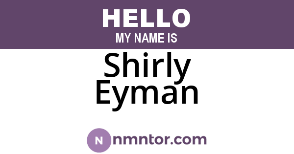 Shirly Eyman