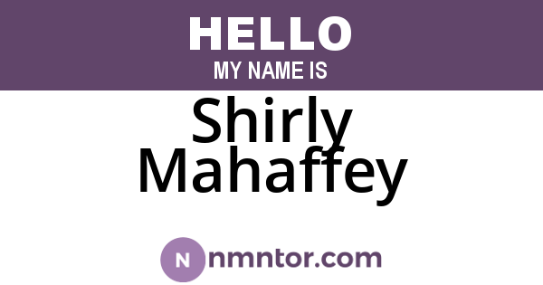 Shirly Mahaffey