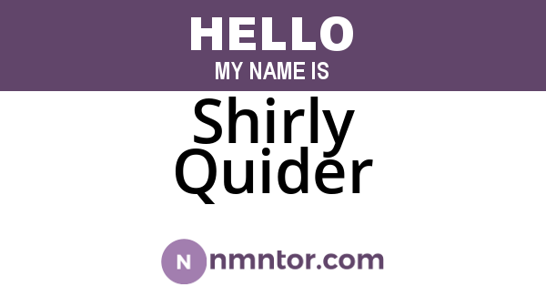 Shirly Quider