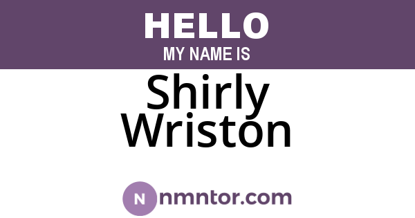 Shirly Wriston