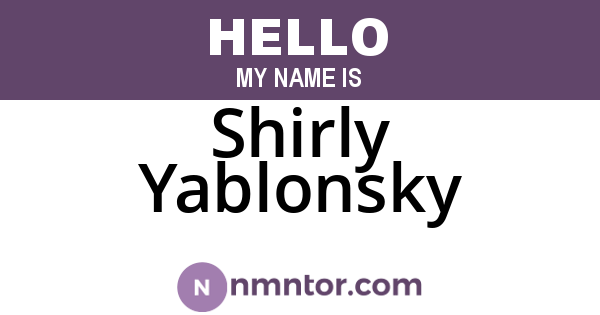 Shirly Yablonsky