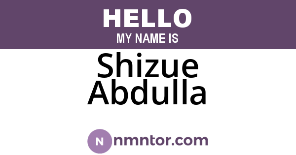 Shizue Abdulla